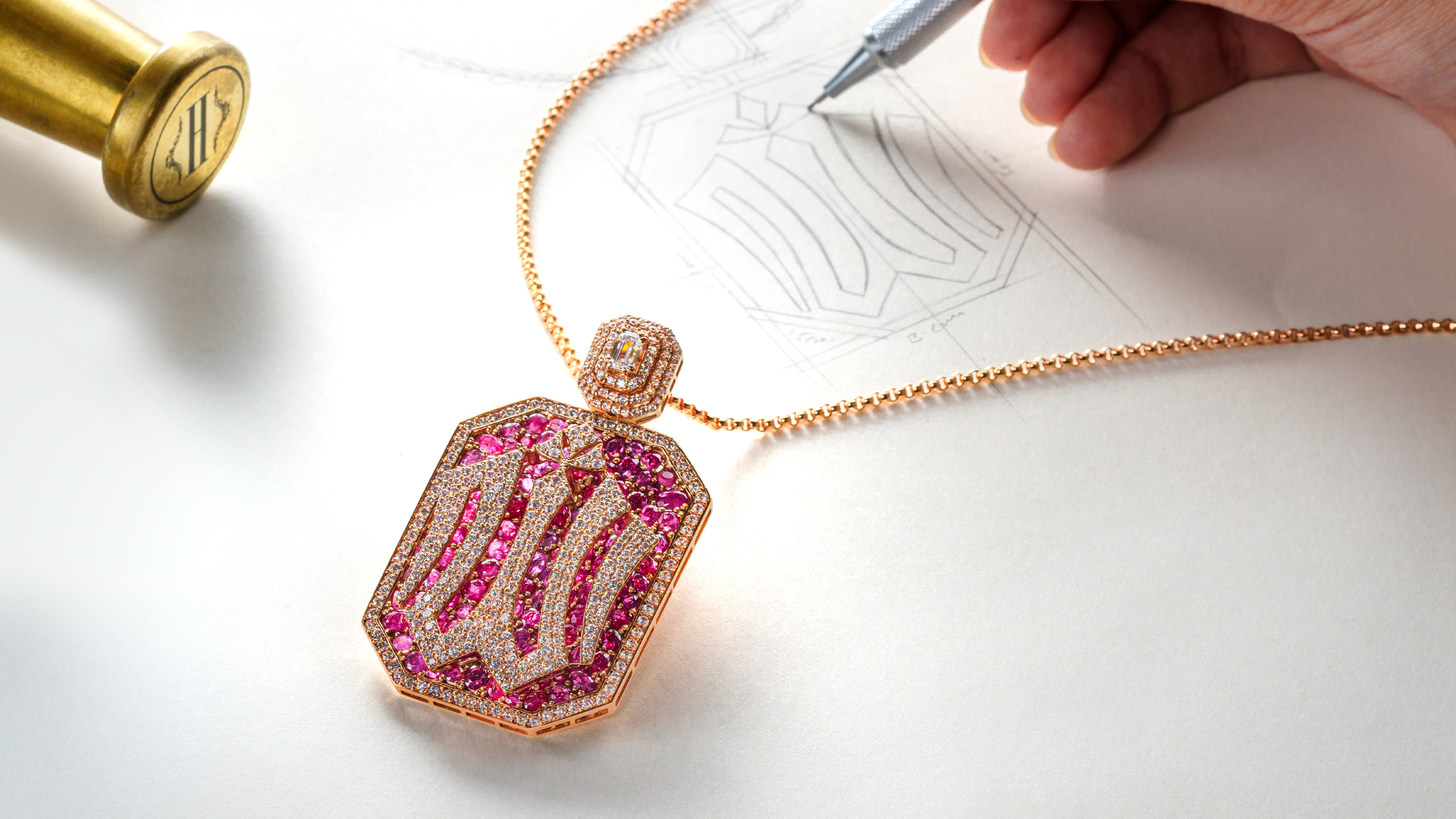 Hasht Ruby pendant